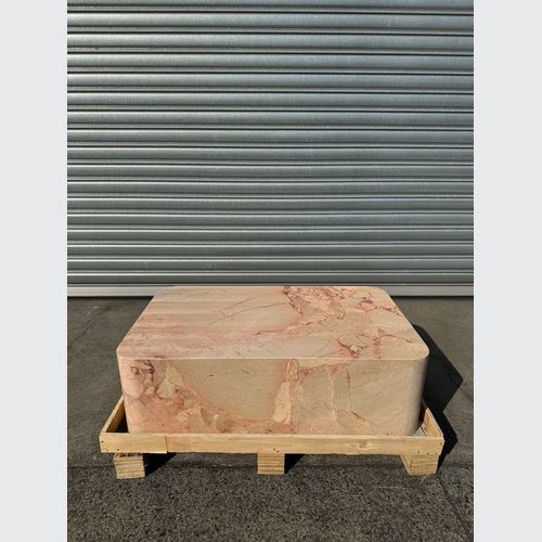 Crescent Corner Coffee Table - Pearl Pink Blush Marble | Natural Stone Co.