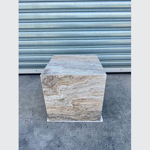 Cube Side Table - Silver Travertine | Natural Stone Co.