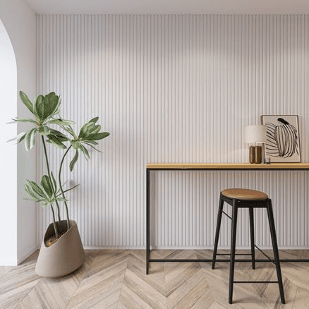 Slat Acoustic Panelling | Glacier White