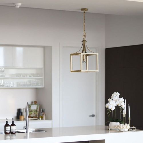 Hampton Style Lantern Pendant Light - Langham - Gold