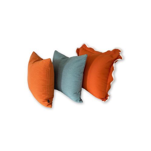 Sorrento in Papaya - Scalloped Outdoor Cushion