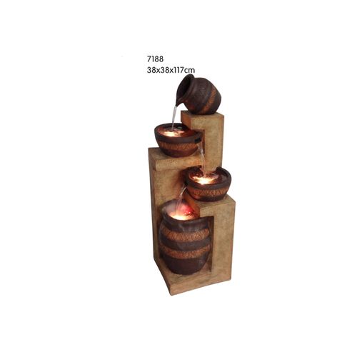 Rustic Tiered Pot Water Feature 38 x 38 x 117