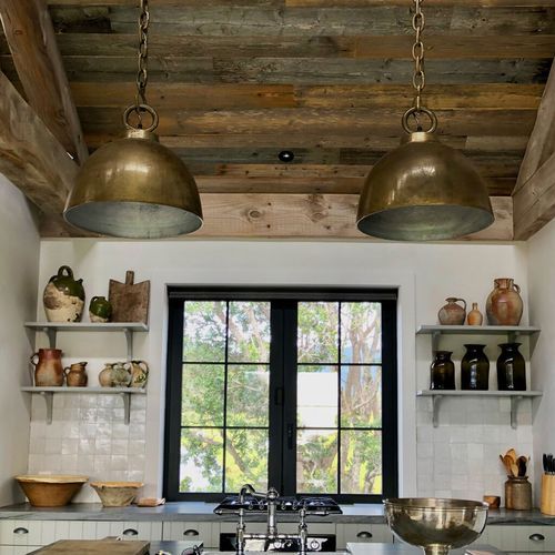 Industrial Brass Dome Pendant Lights