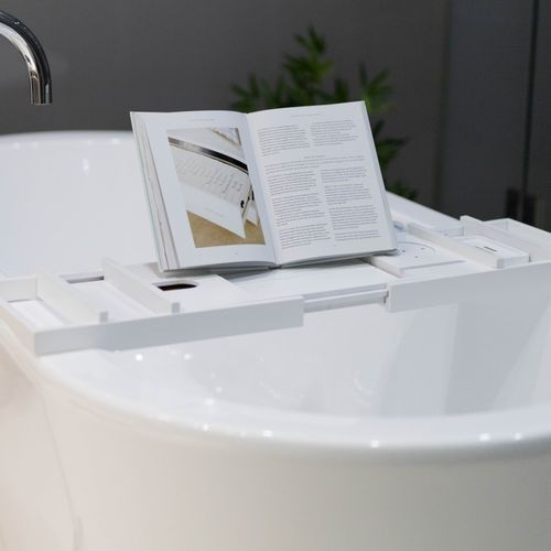Serenity Bamboo Bath Caddy - White
