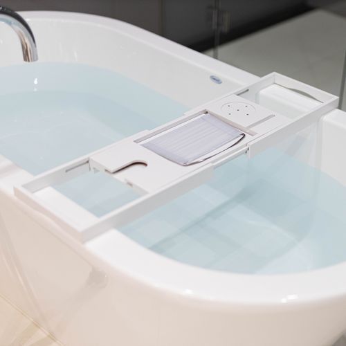 Serenity Bamboo Bath Caddy - White