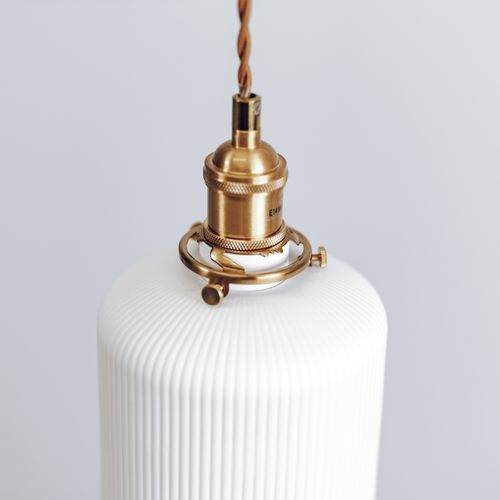 Gloria | Gold Ceramic Pleated Pendant Light