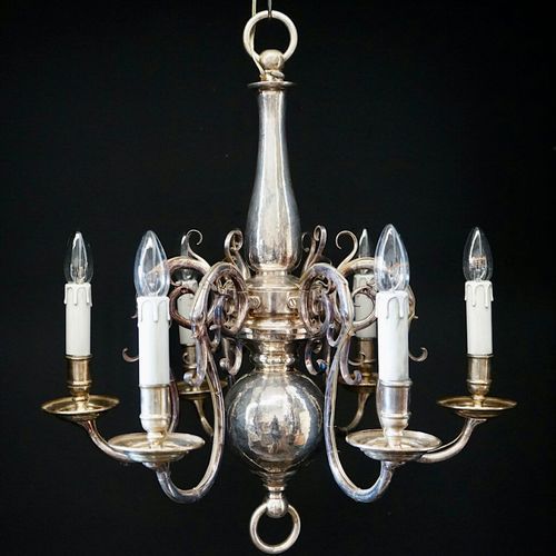 Antique French Silvered Chandelier