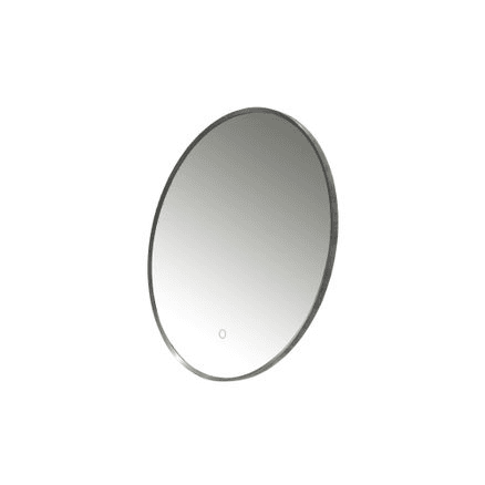 Code Solace Round Framed Gunmetal Led Mirror - 3 Sizes