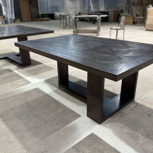Combinable Oak Parquetry Dining Table