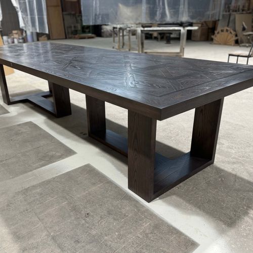 Combinable Oak Parquetry Dining Table