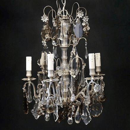 Antique French Chandelier With Glass Fruit