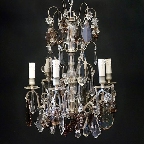Antique French Chandelier With Glass Fruit