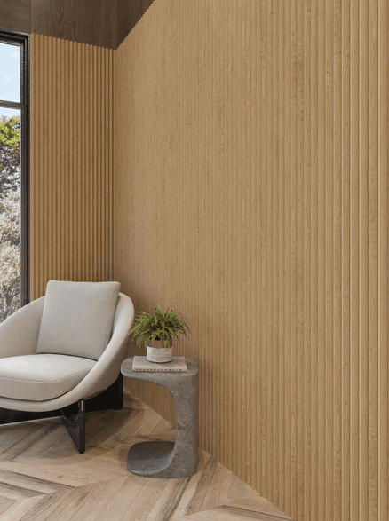 Linear Flex - Peaks - White Oak Wall Panelling