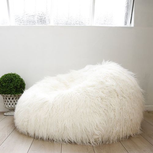 Fur Bean Bag - Cream Shaggy