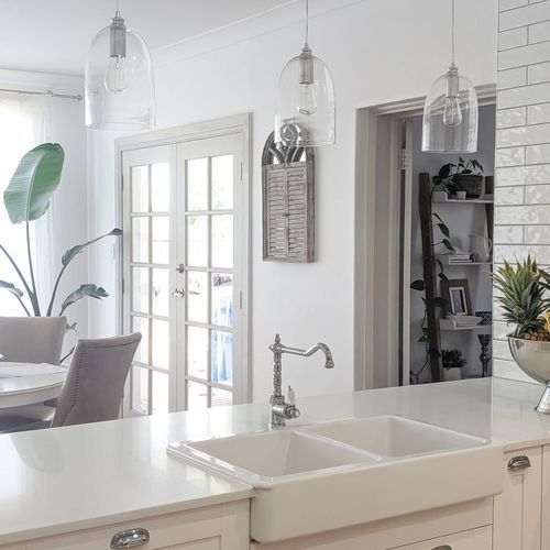 Willow Dome Glass Pendant Light - Chrome