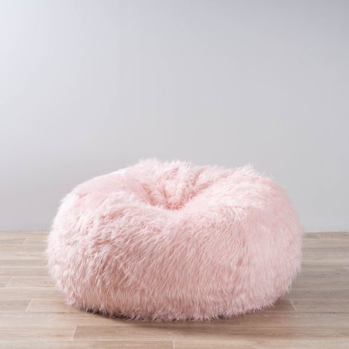 Fur Bean Bag - Soft Pink Polo