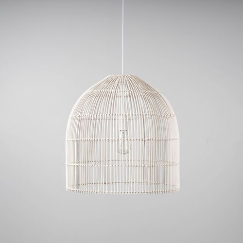 Whitewash Cane Rattan Pendant Light - Siena - 2 Sizes