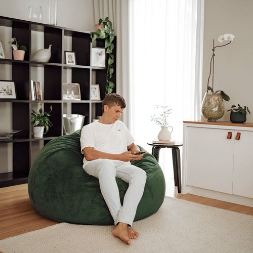 Pierre Fur Bean Bag - Emerald Green