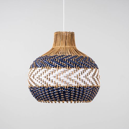 Bondi Blue Rattan Pendant Light