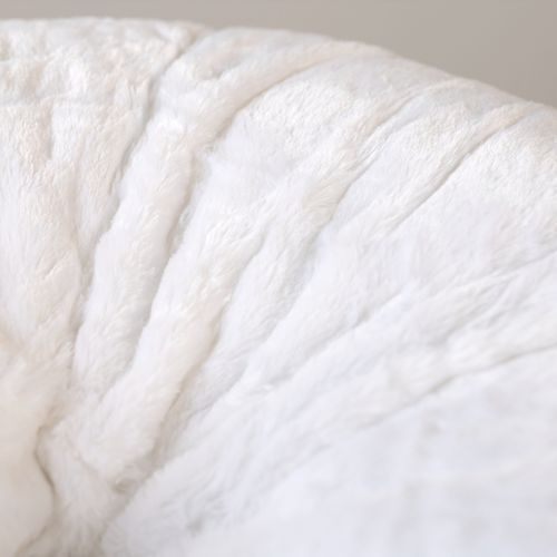 Plush Fur Bean Bag - White Cloud