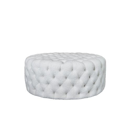 Goya Boucle Tufted Ottoman - 90cm
