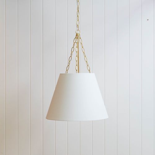 Chloe Pendant Light with Gold Hardware - White
