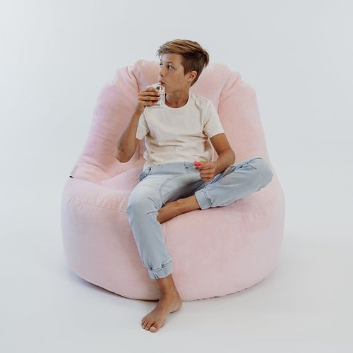 Plush Fur Lounger Bean Bag Chair - Soft Pink