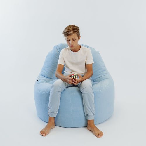 Plush Fur Lounger Bean Bag Chair - Sky Blue