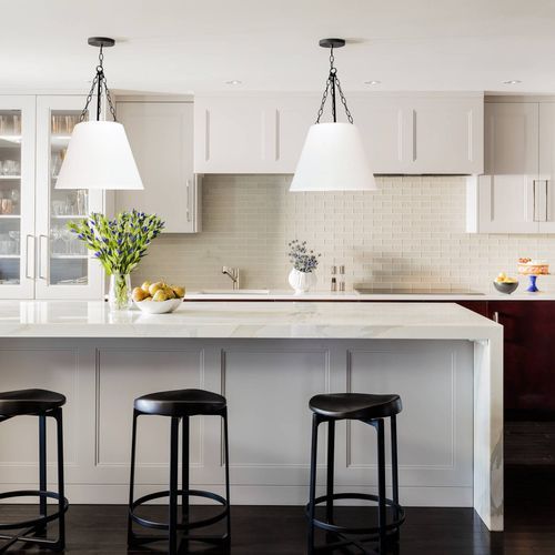 Chloe Pendant Light with Black Hardware - White