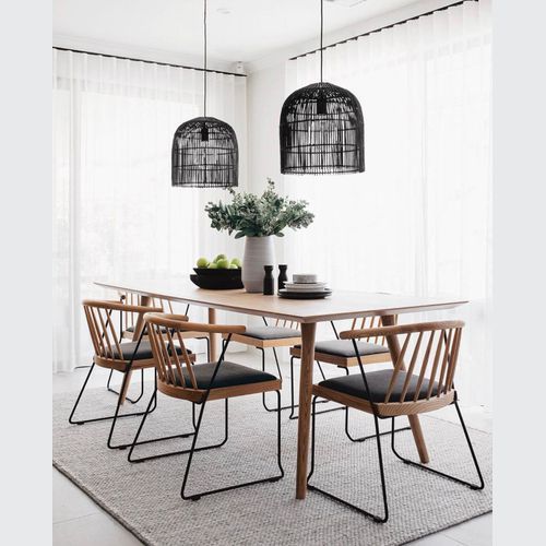 Sienna | Black Rattan Cane Wicker Pendant Light