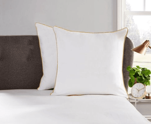 Plaza Collection European Pillowcase Set - Gold Piping