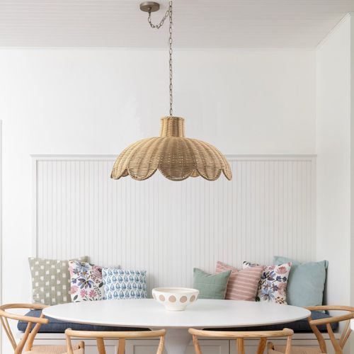 Alice Scallop Rattan Pendant Light