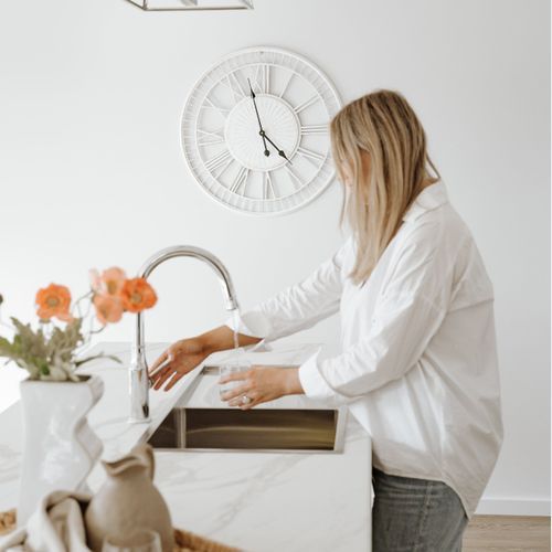 Tuscany | Large Metal Wall Clock - Distressed Cream