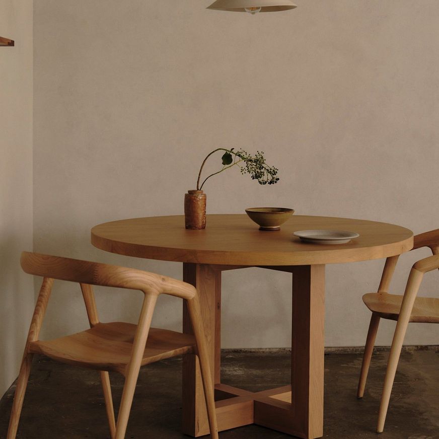Solid Oak Global Round Dining Table