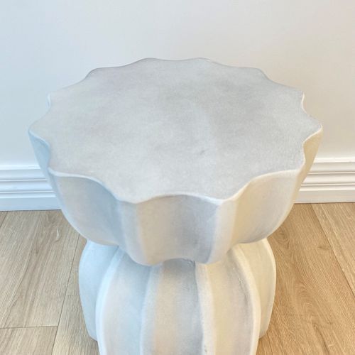 Fluted Side Table- Stone
