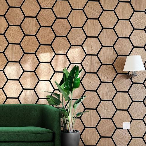 Hexagon WOODFLEX Acoustic Wood Wall Panels - Oak Veneer