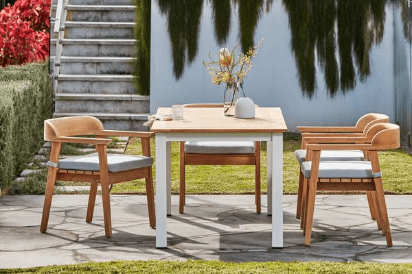 Rome 6 Seater Teak Wood Outdoor Dining Table Set