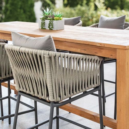 Kereru Aluminium and Rope Outdoor Bar Chair