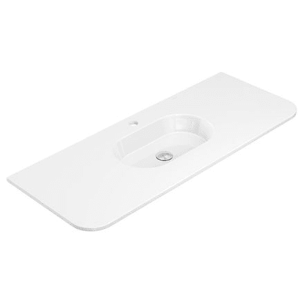Lola Gloss Full Depth Curved Ceramic Basin Top 1200mm