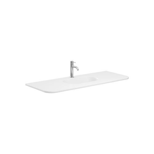 Lola Matte Full Depth Curved Ceramic Basin Top 1200mm
