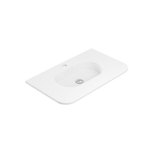 Lola Matte Full Depth Curved Ceramic Basin Top 750mm
