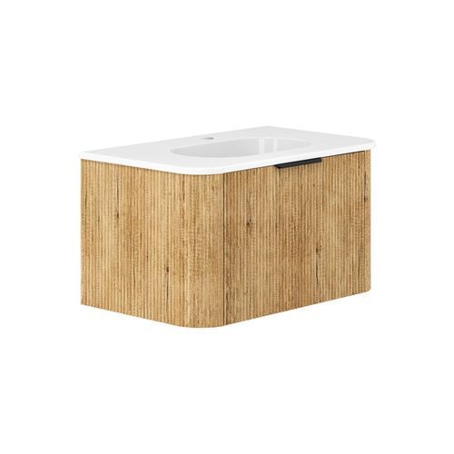 Lola Minka Curved Scandi Oak Wall-Hung Vanity