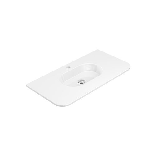 Lola Gloss Full Depth Curved Ceramic Basin Top 900mm