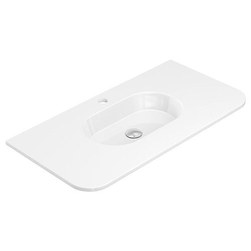 Lola Gloss Full Depth Curved Ceramic Basin Top 900mm