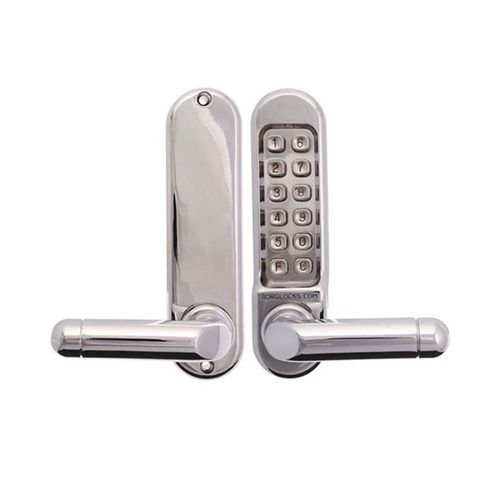 Borg Digital Door Lock Lever Keyless Marine Grade Chrome Plate BL5201MG