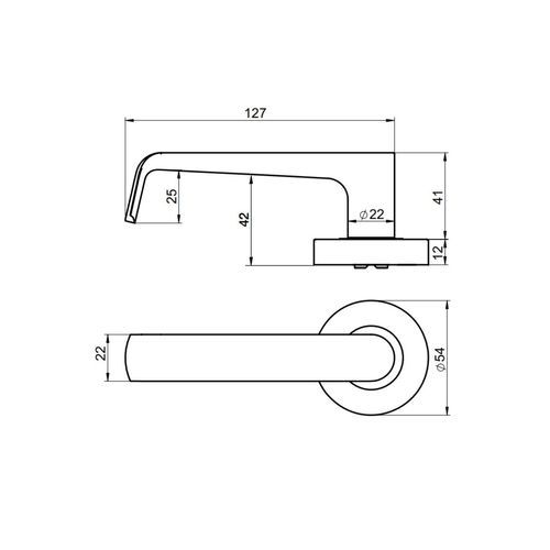 Lockwood Lever V1 Passage Set With Latch - Satin Bronze PVD