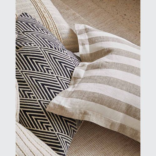 Weave Home Vito Striped Linen Cushion - Clay | 50 x 50cm