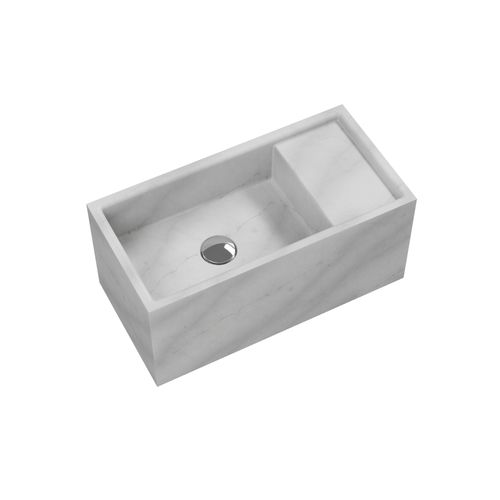 Marmo 550 Rectangle Wall Basin Turkish Carrara