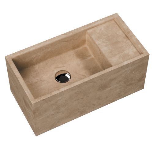 Marmo 550 Rectangle Wall Basin Travertine