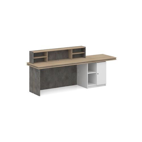 JARIN Reception Desk 2.4M Left Panel - Carbon & White
